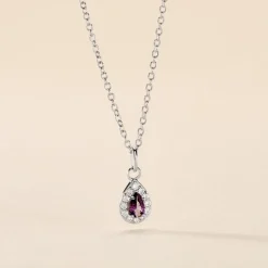 Clearance Histoire d'Or Collier Argent Tania Oxydes De Zirconium argent blanc oxyde violet