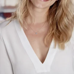 Hot Histoire d'Or Collier Auxana Argent Blanc Oxyde De Zirconium argent blanc oxyde rose