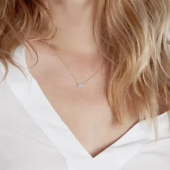 Hot Histoire d'Or Collier Auxana Argent Blanc Oxyde De Zirconium argent blanc oxyde rose