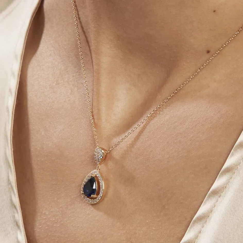 Histoire d'Or Collier Brigita Plaqué Or Pierre De Synthese Et Oxyde De Zirconium* Colliers|Colliers