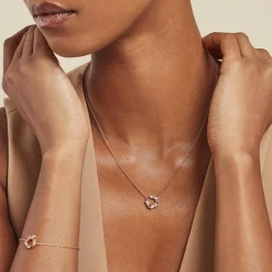 Hot Histoire d'Or Collier Camelia De Zirconium argent rose oxyde