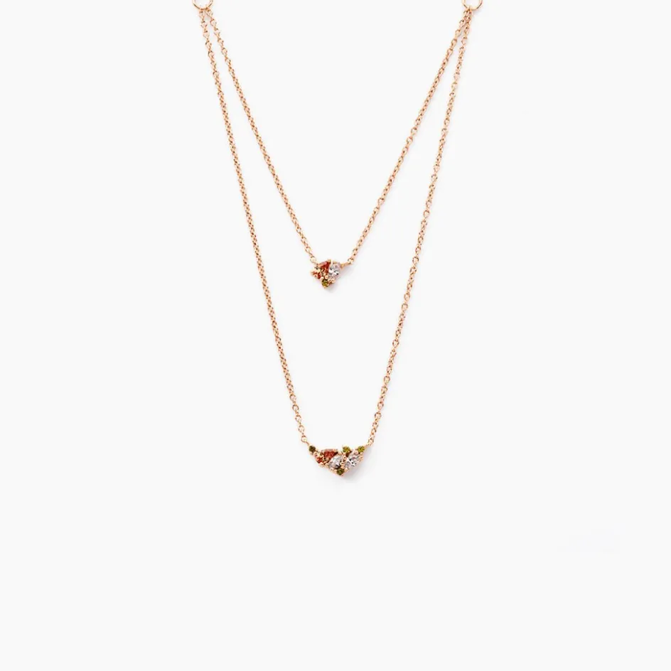 New Histoire d'Or Collier Camelia Argent Rose Oxyde De Zirconium argent rose oxyde champagne