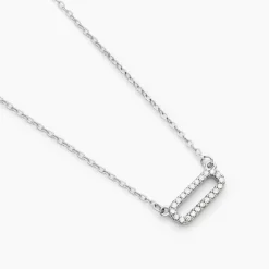 Clearance Histoire d'Or Collier Canelle Argent Blanc Oxyde De Zirconium