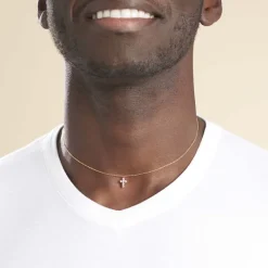 Outlet Histoire d'Or Collier Canice Croix Or Jaune Oxyde De Zirconium