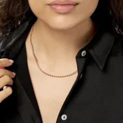 Histoire d'Or Collier Capucin Or Rose Maille Marine Plate* Colliers|Colliers