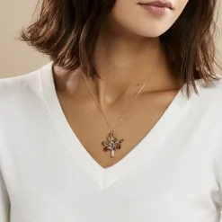 Clearance Histoire d'Or Collier Chahida Argent Blanc Ambre