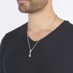 Clearance JOURDAN Collier Charlie-rose Acier Blanc