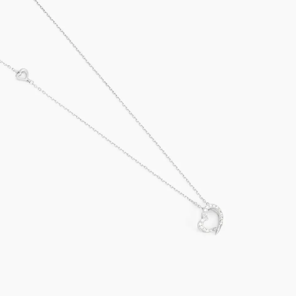Sale Histoire d'Or Collier Coeur Ktl Or Blanc Diamant