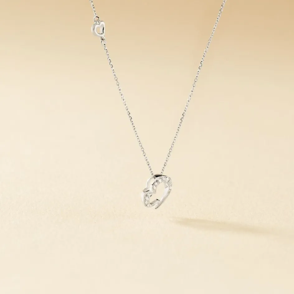 Sale Histoire d'Or Collier Coeur Ktl Or Blanc Diamant