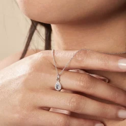 Hot Histoire d'Or Collier Court Argent Blanc Tania Oxyde De Zirconium argent blanc oxyde bleu