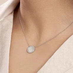 Sale Histoire d'Or Collier Court Argent Blanc Nawala Oxyde De Zirconium argent blanc oxyde