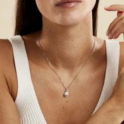 Sale Histoire d'Or Collier Cyrana Argent Blanc Perle De Culture Et Oxyde De Zirconium