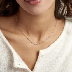 Clearance Histoire d'Or Collier Déclaration Argent Rose Oxyde De Zirconium argent rose oxyde vert