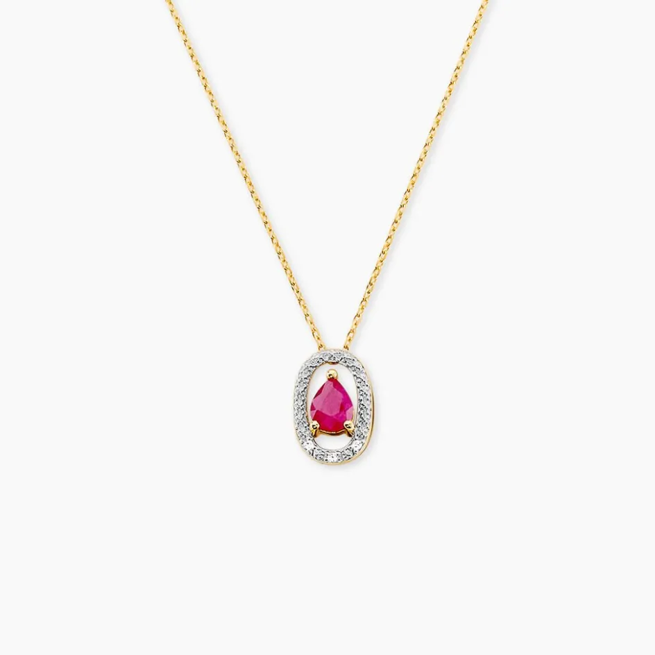Best Histoire d'Or Collier Dorottya Diamant or jaune rubis