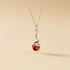 Clearance Histoire d'Or Collier Famata Argent Blanc Ambre