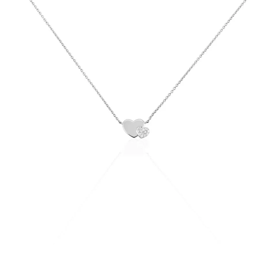 Best Histoire d'Or Collier Flamen Argent Blanc Oxyde De Zirconium