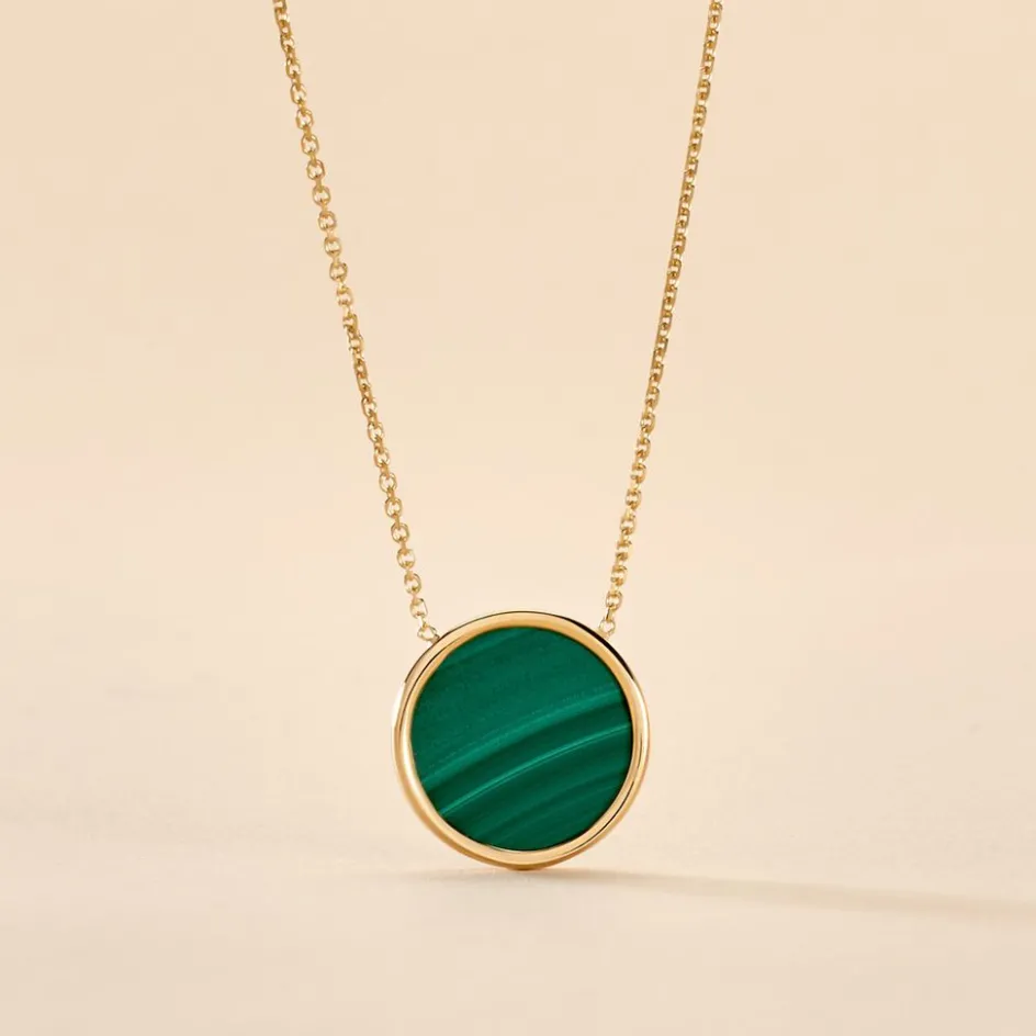 Online Histoire d'Or Collier Florica Or Jaune Malachite or jaune malachite vert