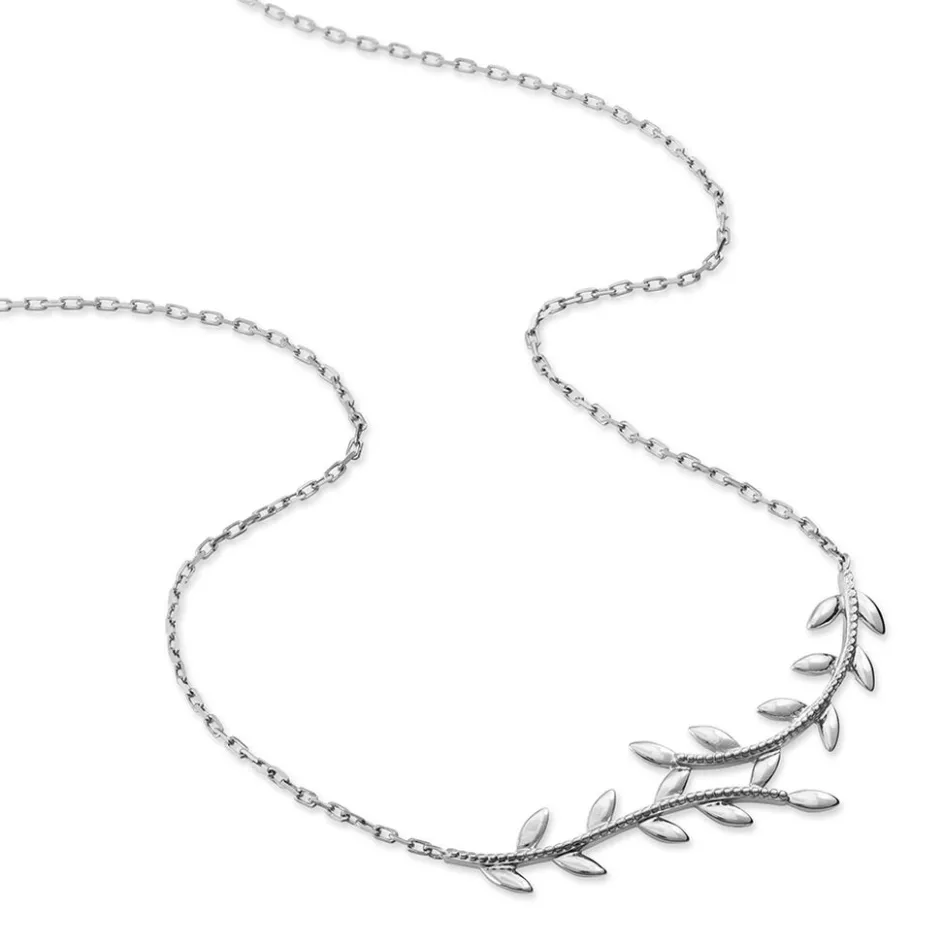 Outlet Histoire d'Or Collier Folia Argent Blanc