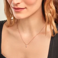 New Histoire d'Or Collier Giulette De Zirconium argent rose oxyde