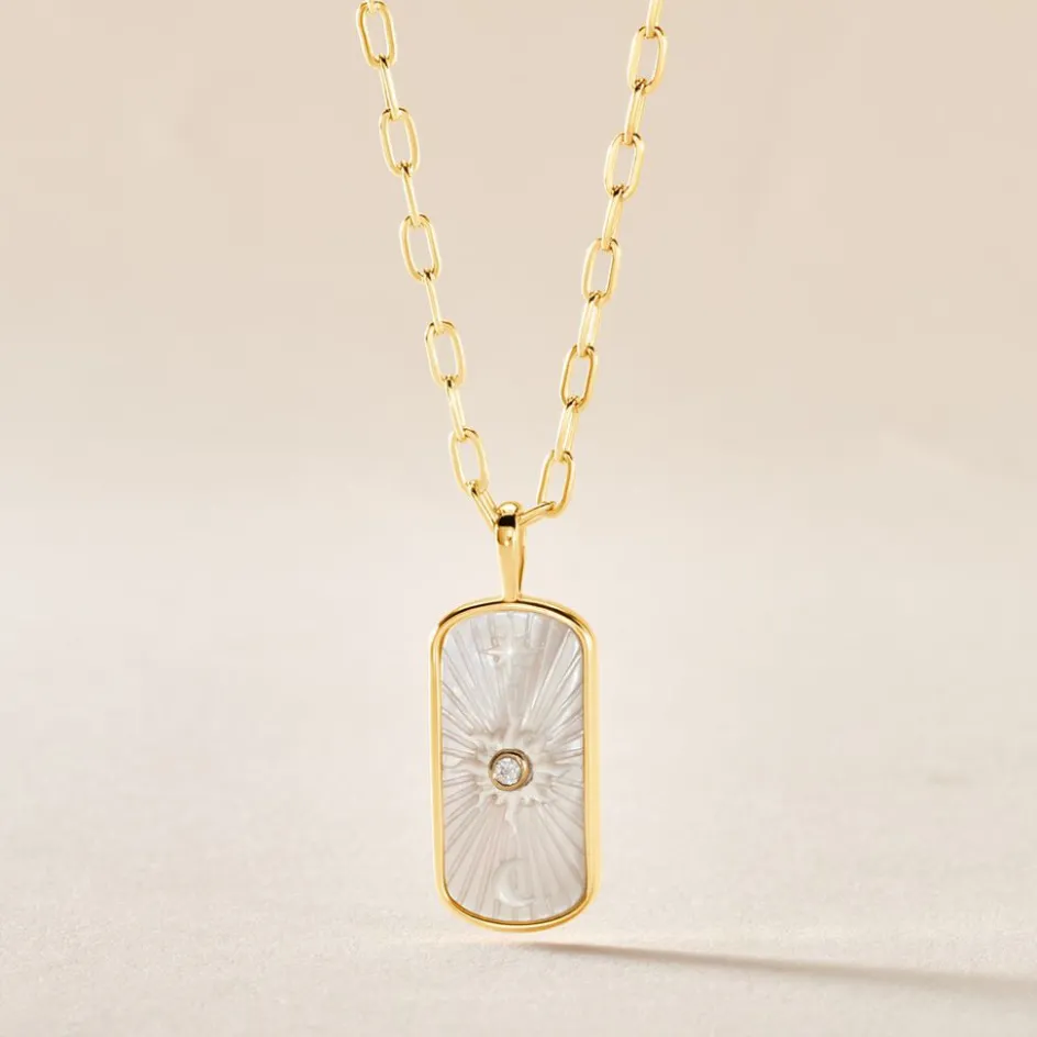 Best Histoire d'Or Collier Goddess Argent Doré Nacre Oxyde De Zirconium argent doré nacre blanc