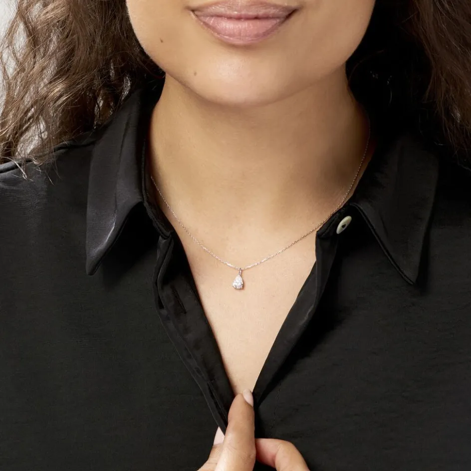 Best Histoire d'Or Collier Goutte De Zirconium or blanc oxyde