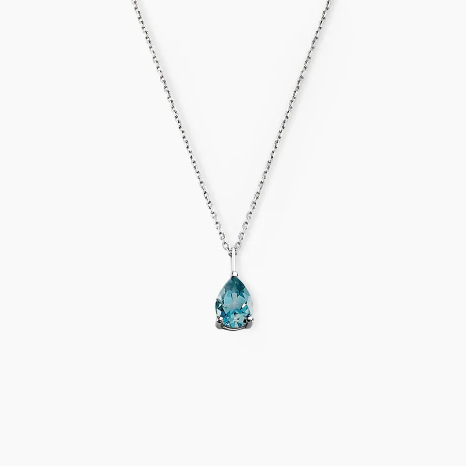 Histoire d'Or Collier Goutte Or Blanc Topaze or blanc topaze london blue