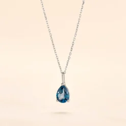 Histoire d'Or Collier Goutte Or Blanc Topaze or blanc topaze london blue