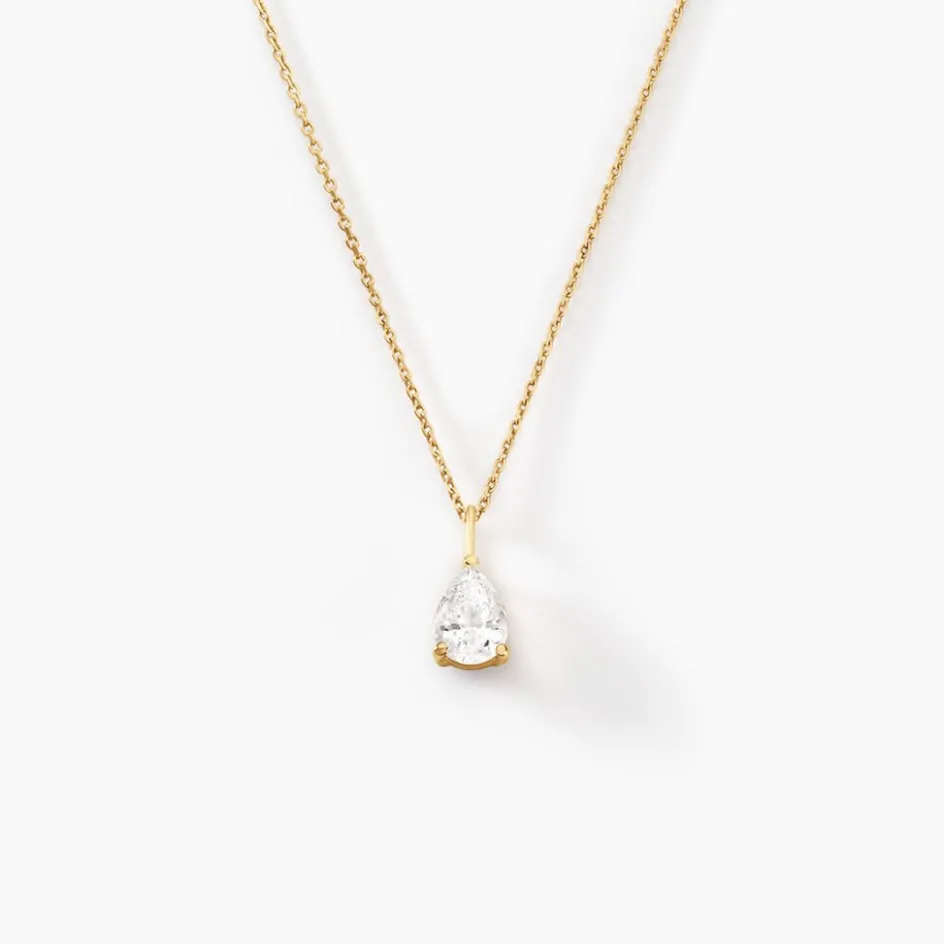 Outlet Histoire d'Or Collier Goutte De Zirconium or jaune oxyde