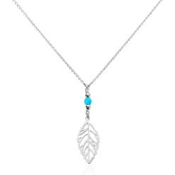 Outlet Histoire d'Or Collier Grethel Argent Blanc Turquoise