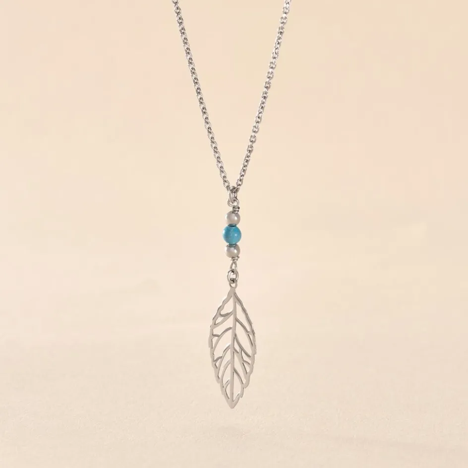 Outlet Histoire d'Or Collier Grethel Argent Blanc Turquoise
