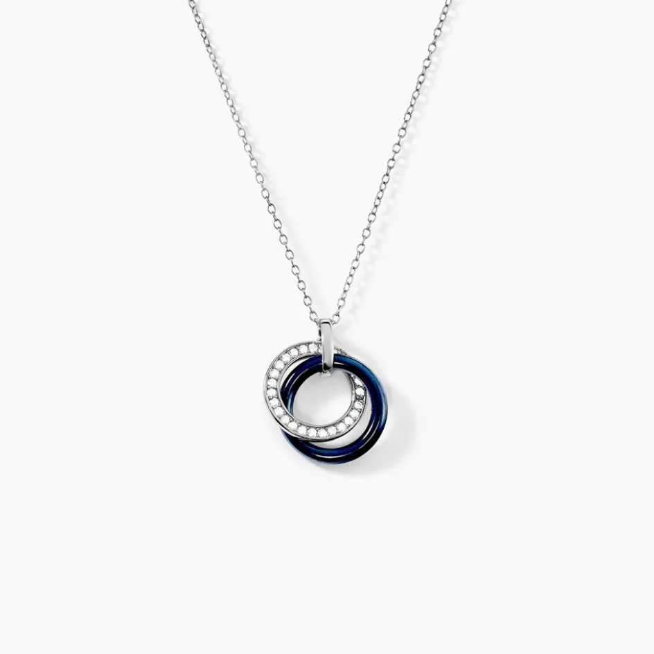 Outlet Histoire d'Or Collier Grizzel Argent Céramique Oxyde argent blanc céramique bleue