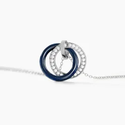 Outlet Histoire d'Or Collier Grizzel Argent Céramique Oxyde argent blanc céramique bleue