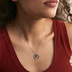 Outlet Histoire d'Or Collier Grizzel Argent Céramique Oxyde argent blanc céramique bleue