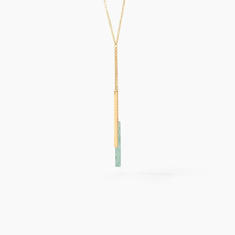 Clearance Histoire d'Or Collier Halcyone Or Jaune Aventurine or jaune aventurine vert