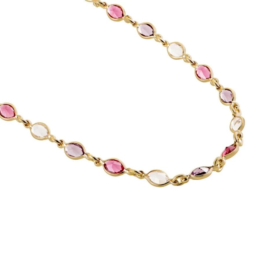 Sale Histoire d'Or Collier Ilvaae Plaqué Or Pierre De Synthèse Rose