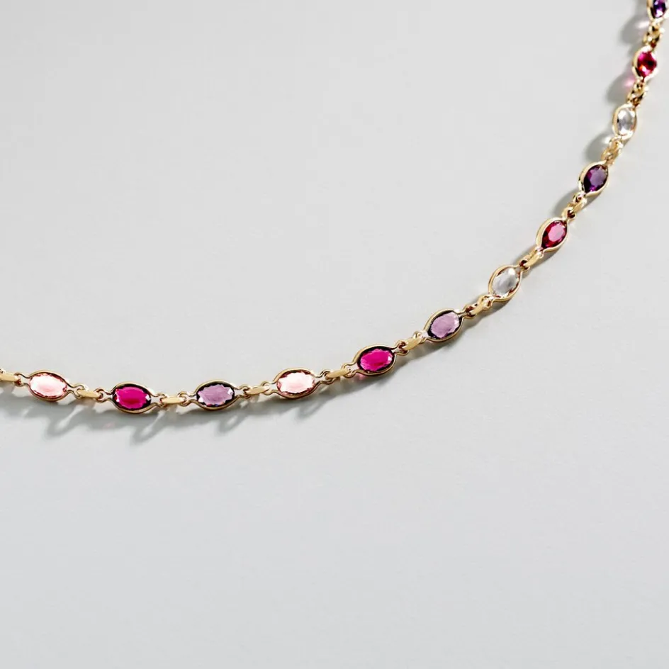 Sale Histoire d'Or Collier Ilvaae Plaqué Or Pierre De Synthèse Rose