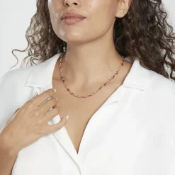 Sale Histoire d'Or Collier Ilvaae Plaqué Or Pierre De Synthèse Rose