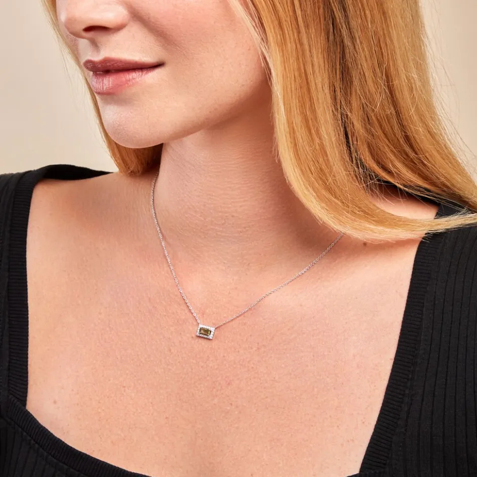 Best Histoire d'Or Collier Laurine Argent Blanc Oxyde De Zirconium argent blanc oxyde vert