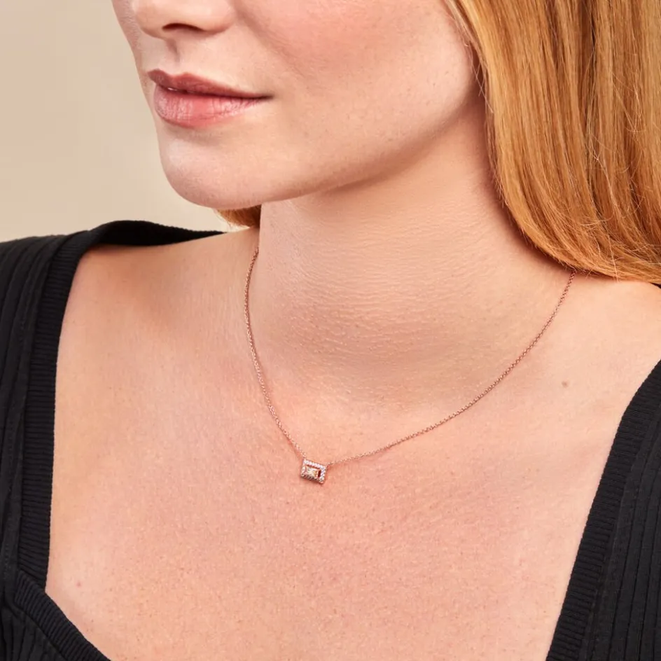 Online Histoire d'Or Collier Laurine Argent Rose Oxyde De Zirconium argent rose oxyde champagne
