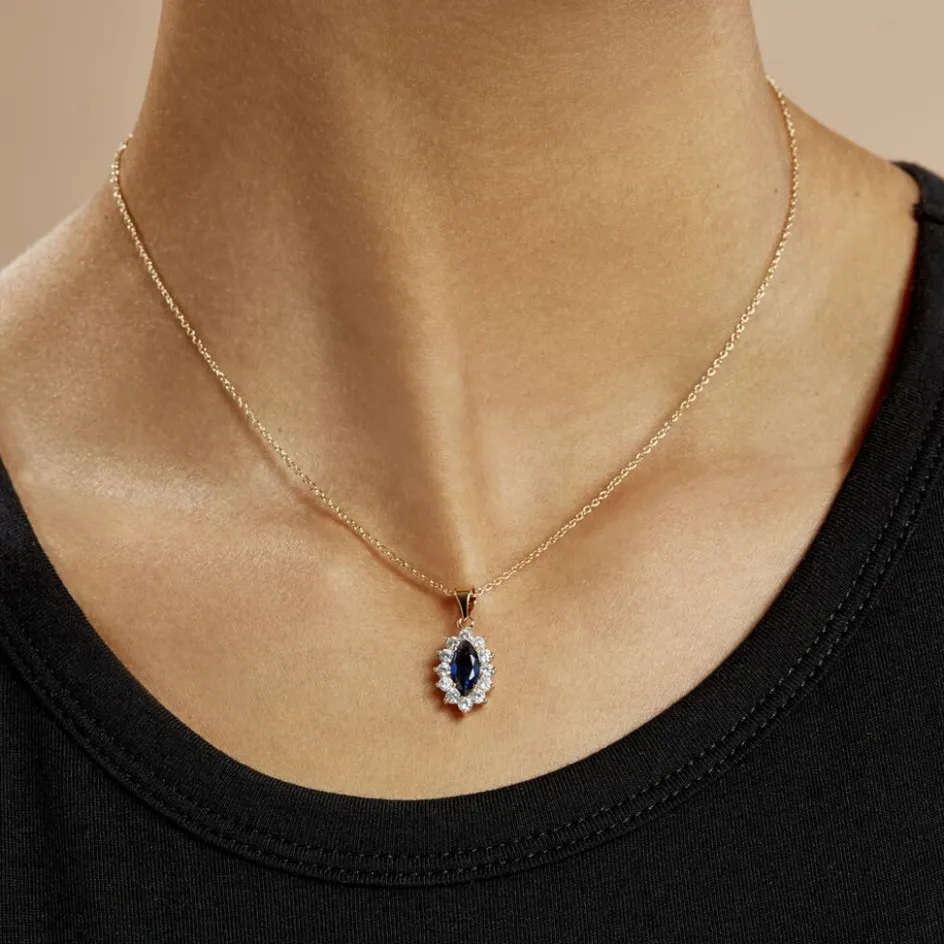 New Histoire d'Or Collier Lisea Plaqué Or Jaune Verre Et Oxyde De Zirconium plaqué or jaune verre bleu