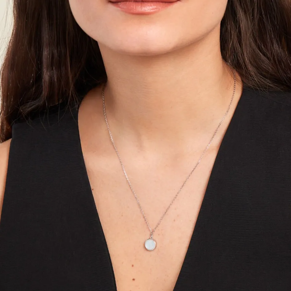 New Histoire d'Or Collier Lunatique Argent Blanc Lapis Lazuli Nacre argent blanc lapis lazuli bleu