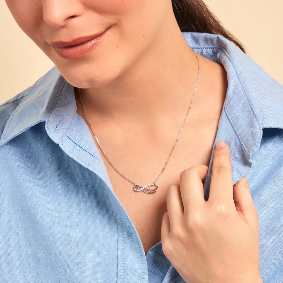 Clearance Histoire d'Or Collier Lylou Argent Blanc Oxyde De Zirconium