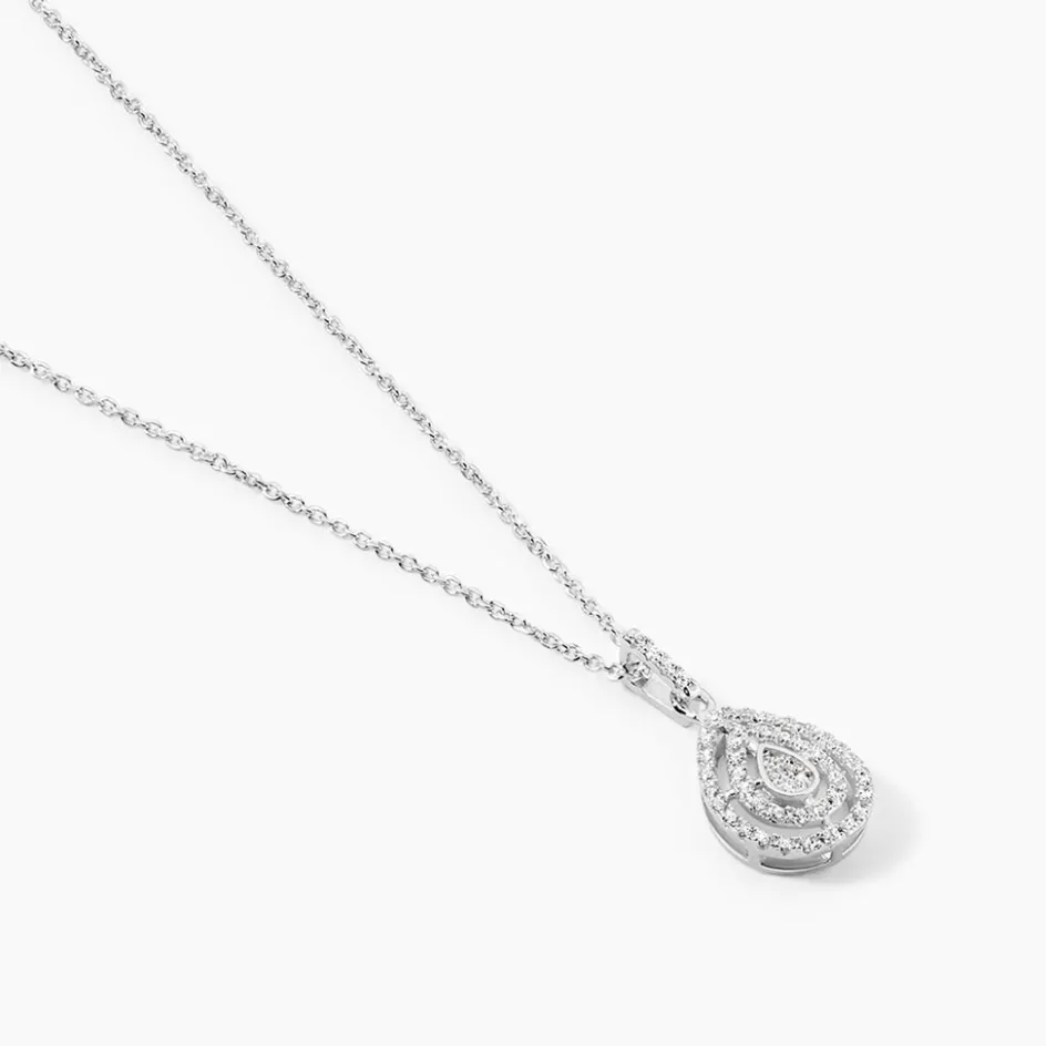 Best Histoire d'Or Collier Lysa Argent Blanc Oxyde De Zirconium