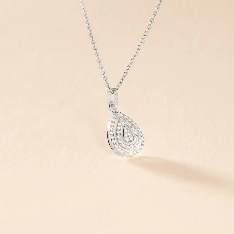 Best Histoire d'Or Collier Lysa Argent Blanc Oxyde De Zirconium