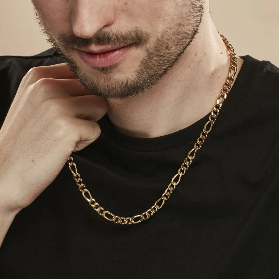 Sale Histoire d'Or Collier Maille Acier Doré Virgil