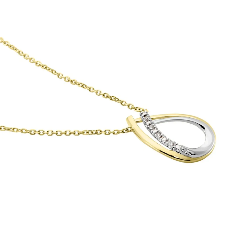 Clearance Histoire d'Or Collier Marilynn Or Bicolore Diamant Blanc