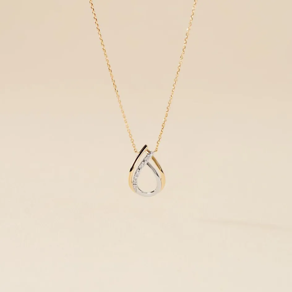Clearance Histoire d'Or Collier Marilynn Or Bicolore Diamant Blanc