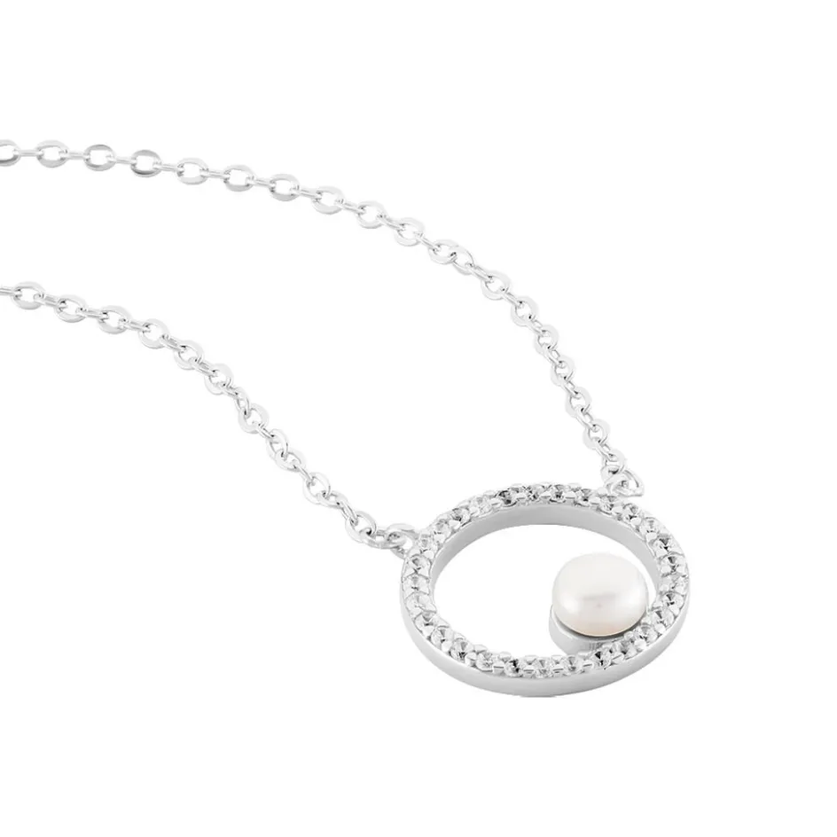 Clearance Histoire d'Or Collier Marthe Argent Blanc Perle De Culture Et Oxyde De Zirconium