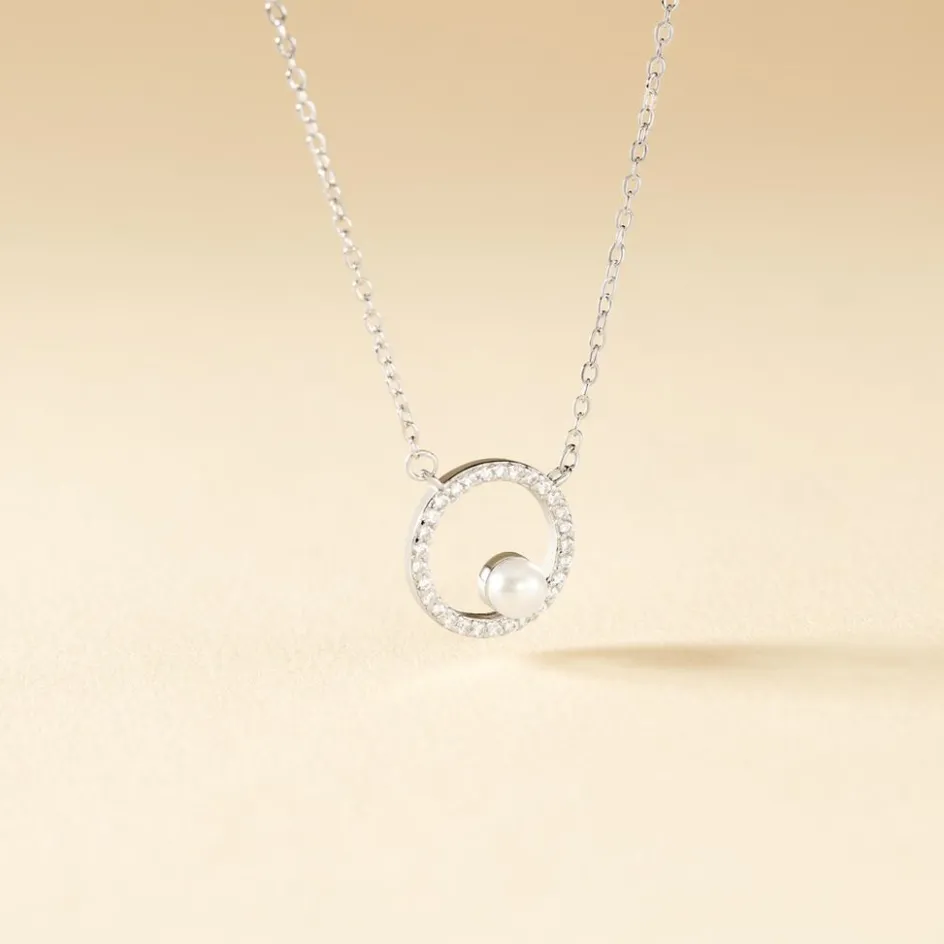 Clearance Histoire d'Or Collier Marthe Argent Blanc Perle De Culture Et Oxyde De Zirconium