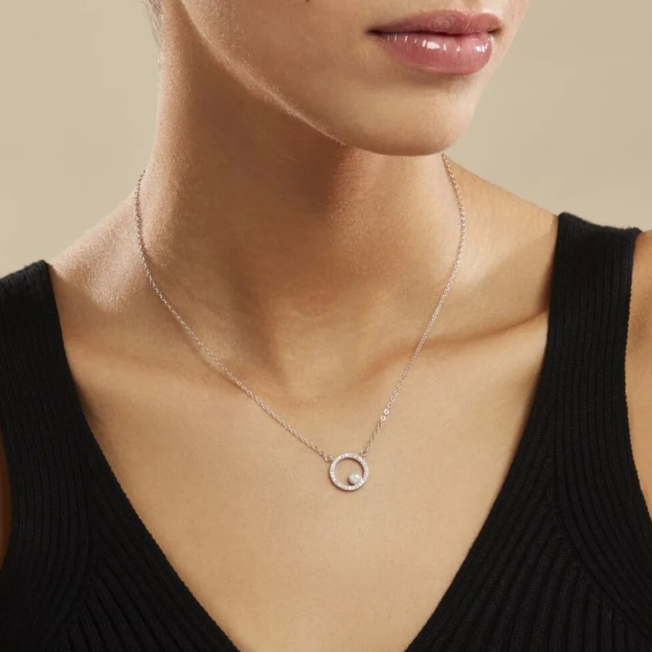 Clearance Histoire d'Or Collier Marthe Argent Blanc Perle De Culture Et Oxyde De Zirconium